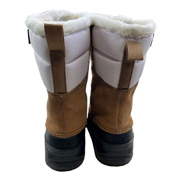The North Face Girls Faux Fur Leather Shellista Lace IV Snow Boots Brown Size 4 - Picture 3 of 7